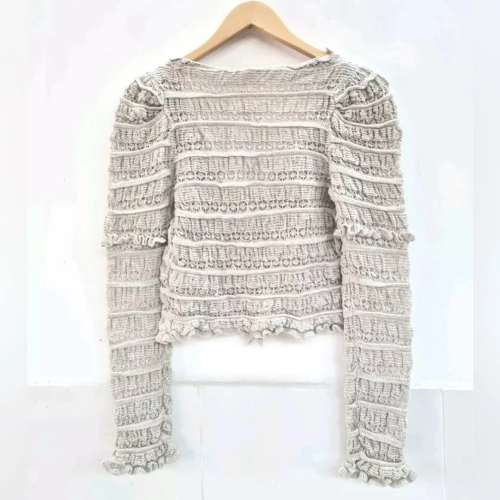 NWT - Free People Cardigan Wild Roses‎ Grey Size XS